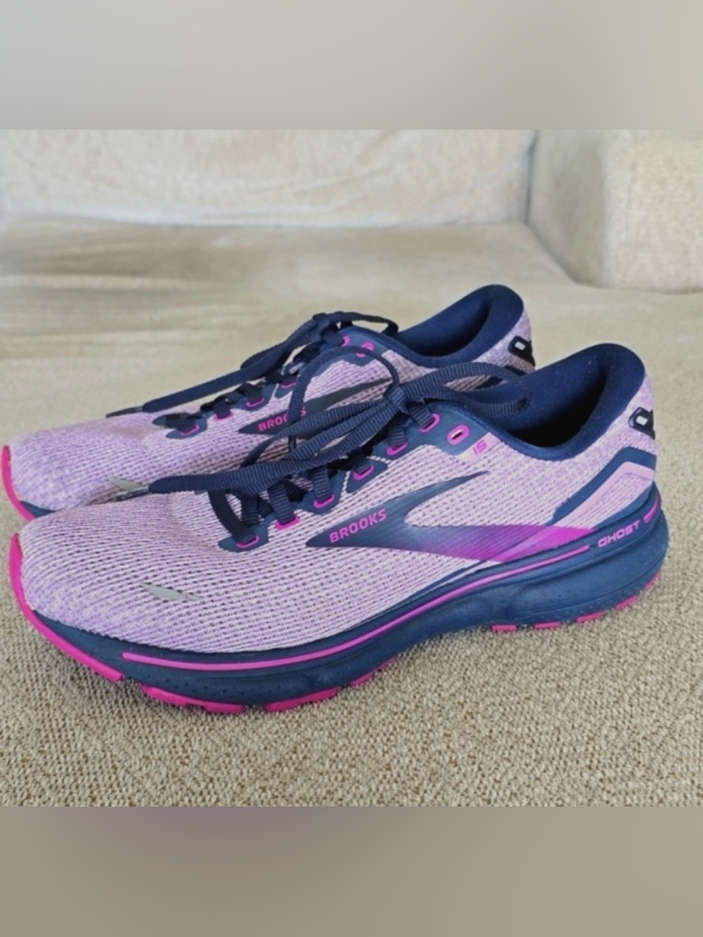 Brooks Women's Pink and Navy Ghost Running Shoes